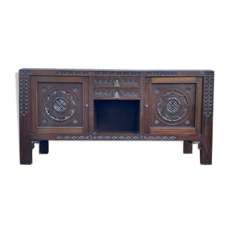 Enfilade buffet art deco brutalist furniture Morocco style dudouy