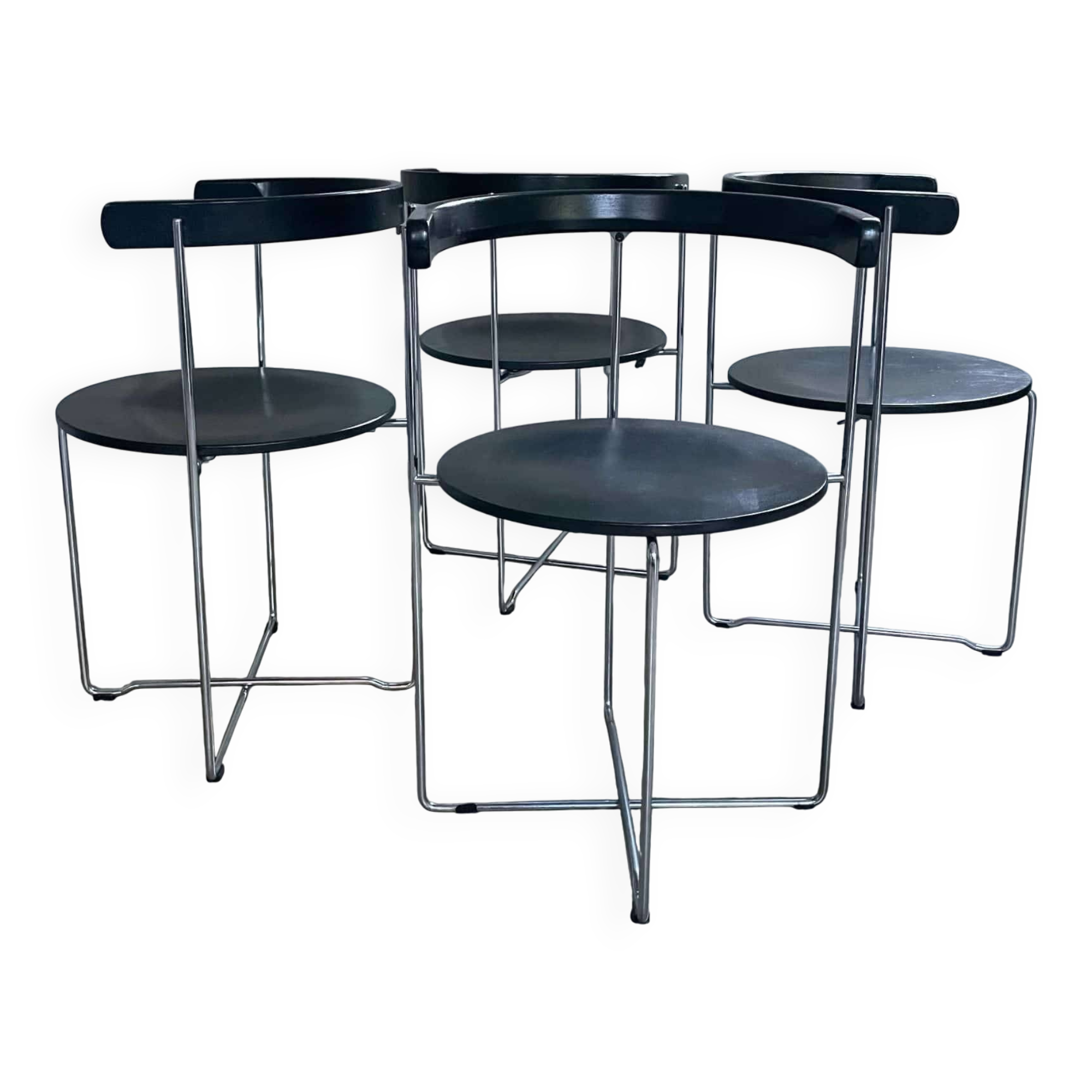 Set of 4 foldable chairs 'Soley', V. Hardarson for Kusch & Co, 80s