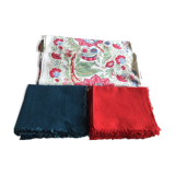 Indian tablecloth in 100% rectangular cotton sold with 16 plain towels