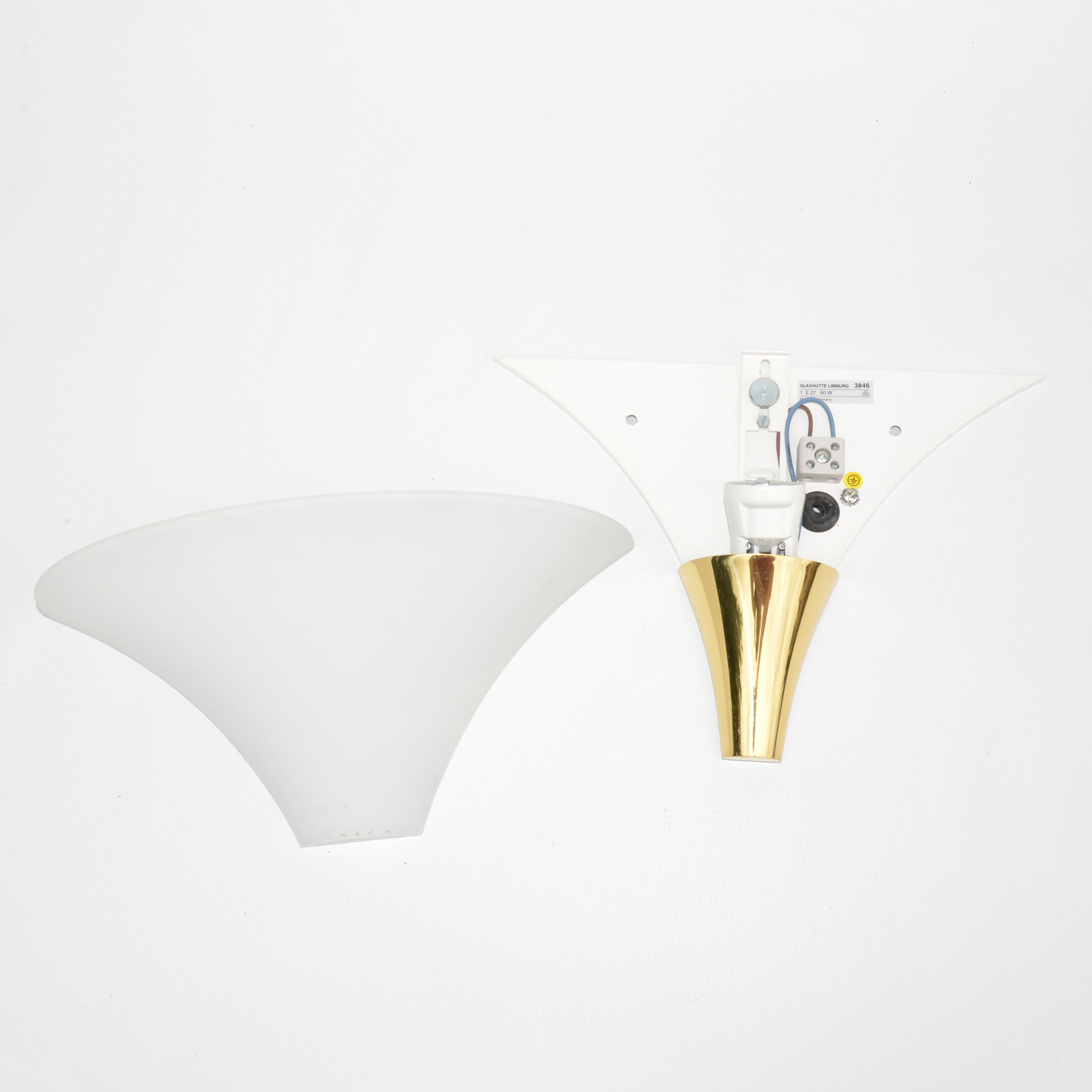 Pair of wall lamps, Glashutte Limburg, Germany, 1970s