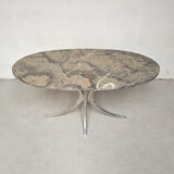 Chrome and marble table, Italy 1970