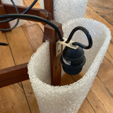 Scandinavian chandelier in teak and perspex