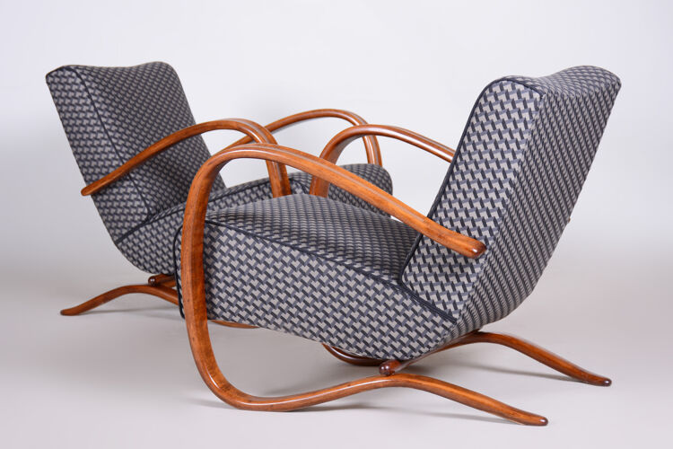Paire de fauteuils Art Déco H269 par Up Závody, conçus par Halabala 1930