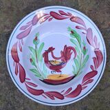 Hollow plate Terre de Fer model with rooster Choisy le Roi