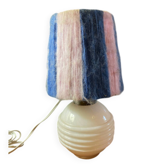 Lampe art déco verre rose