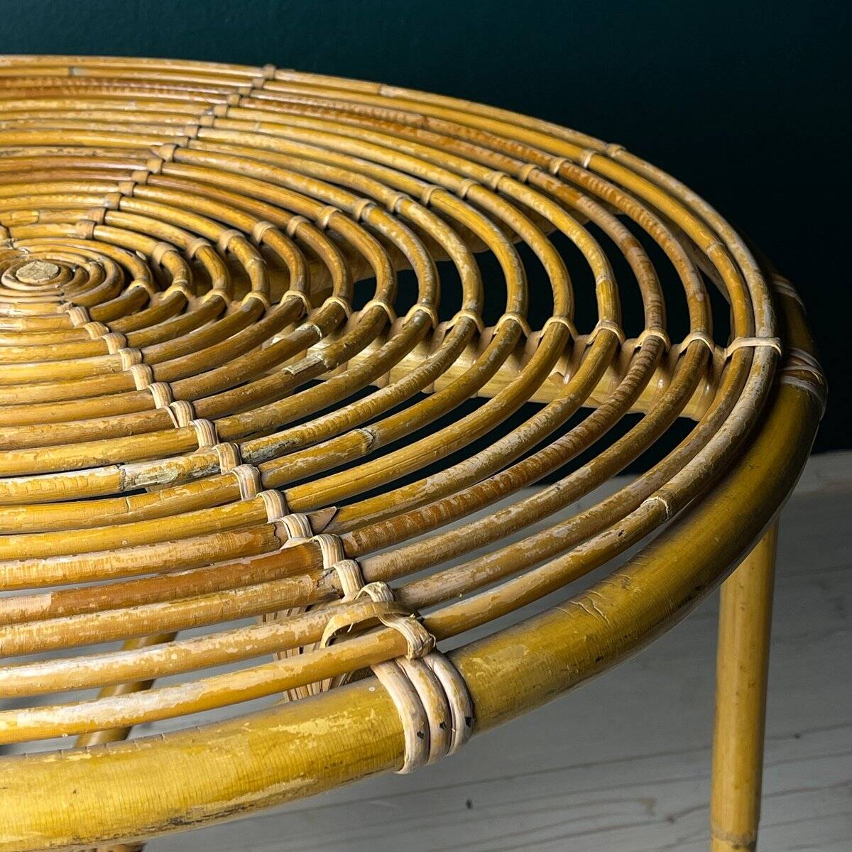 Vintage bamboo coffee table, Italy, 1960s