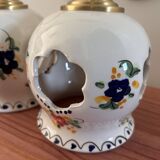 Pair of openwork ceramic wall lights