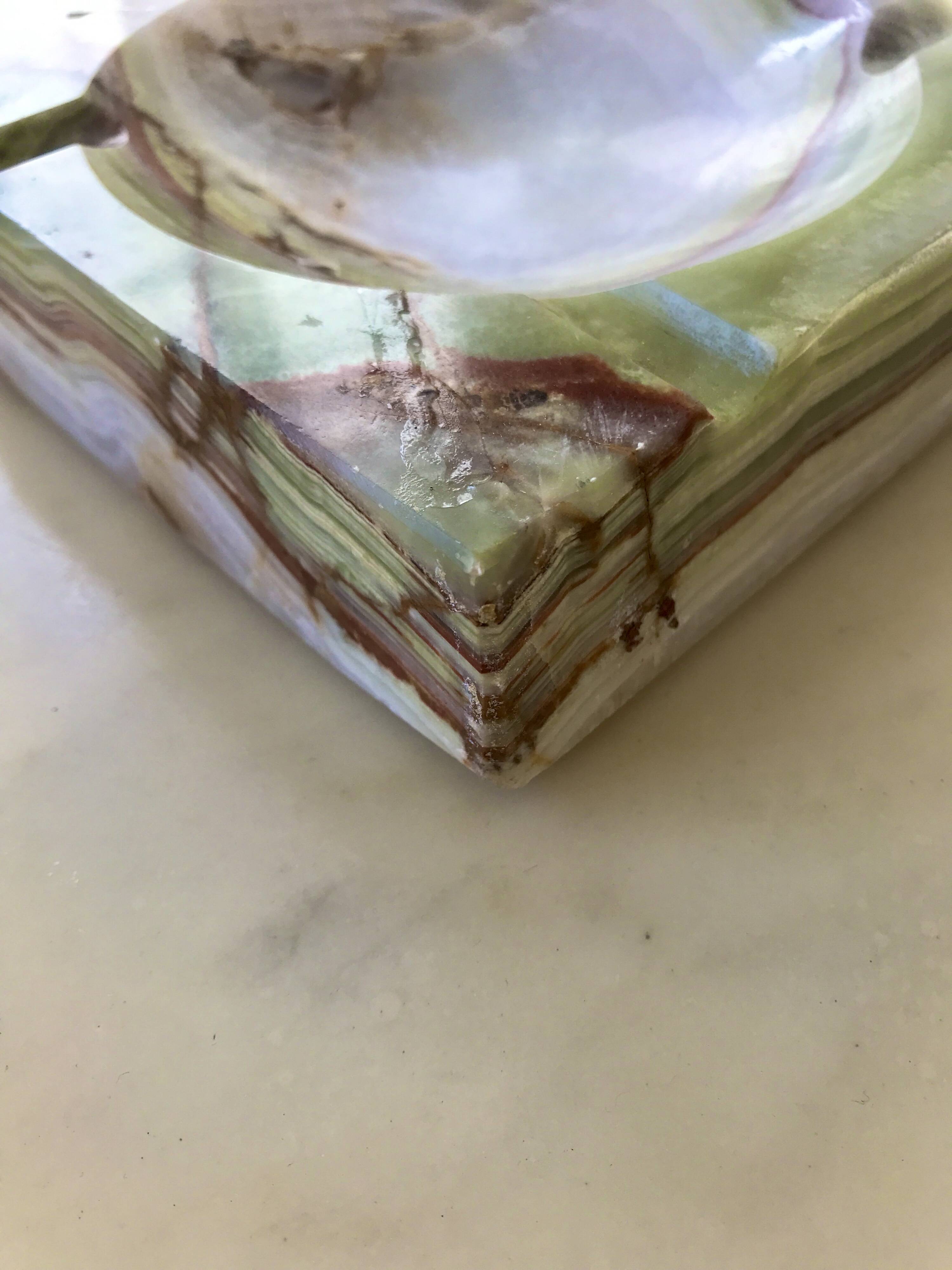 Green onyx ashtray