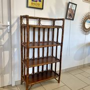 Shelf on rattan and bamboo legs from the 70s