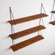 Set of minimalistic wooden shelving units