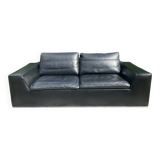 High-quality black leather Durlet sofa