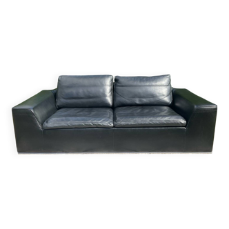 High-quality black leather Durlet sofa