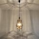 Set of 2 Smoked Glass Pendant Lamps by Glashütte Limburg