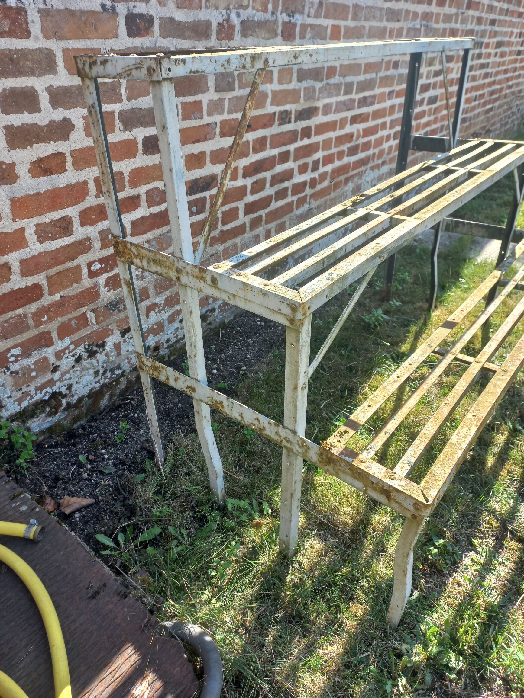 Metal shelf old plant holder