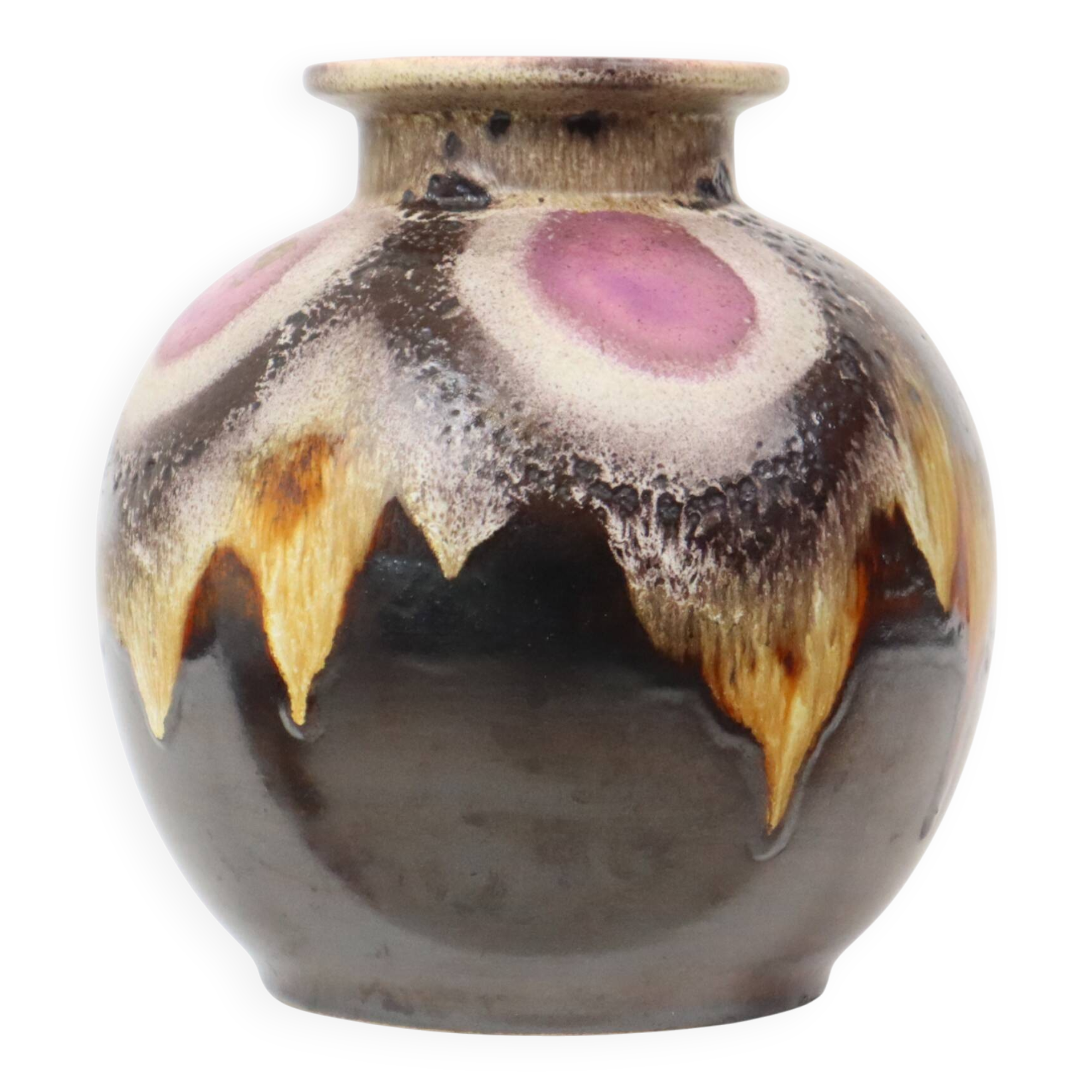 Bolle Fat Lava Vase Purple West Germany Ceramics 666-21