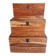 3 nesting chests in solid acacia