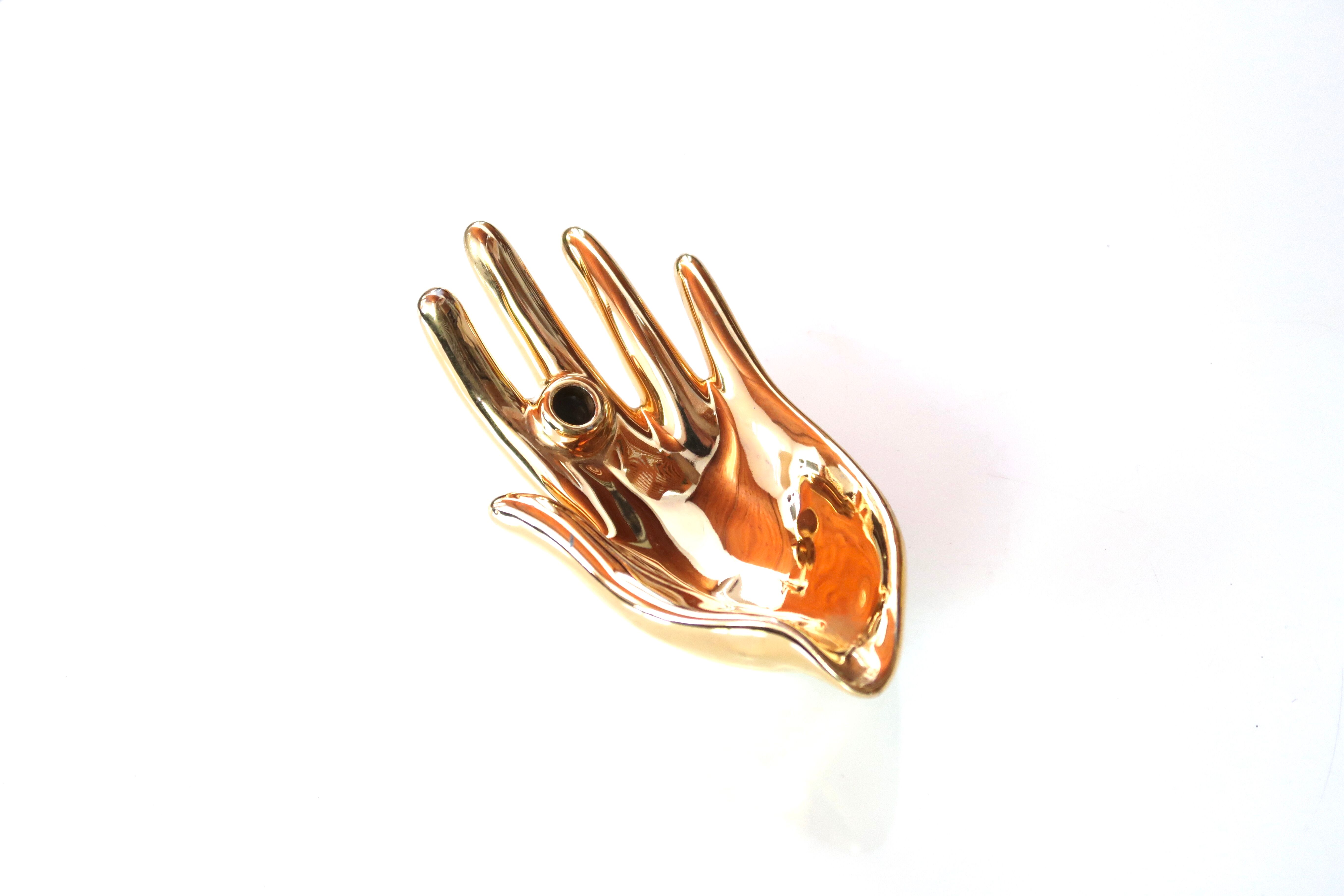 Empty golden pocket "hand" porcelain, 70s