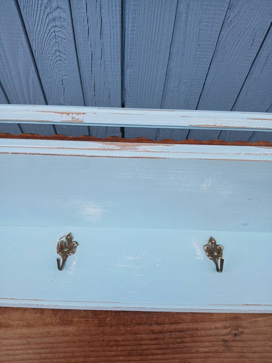 Antique wooden wall shelf