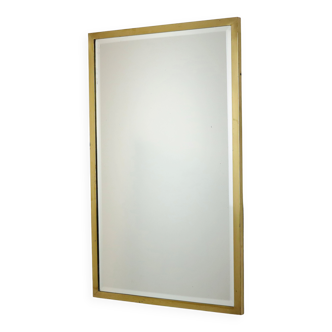 Miroir lourd doré en laiton facetté hollywood regency 79x48cm