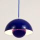 Blue enamelled suspension flowerpot by Verner Panton for Louis Poulsen, Denmark, 1969.