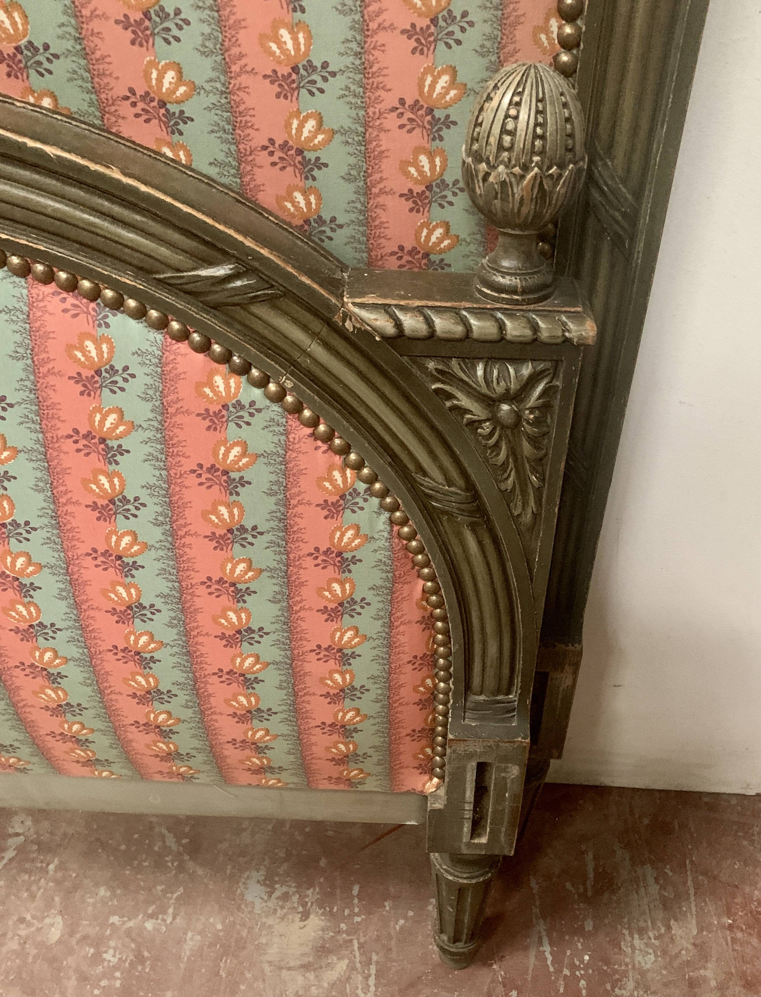 Louis XVI style bed in patinated beech, 20th century