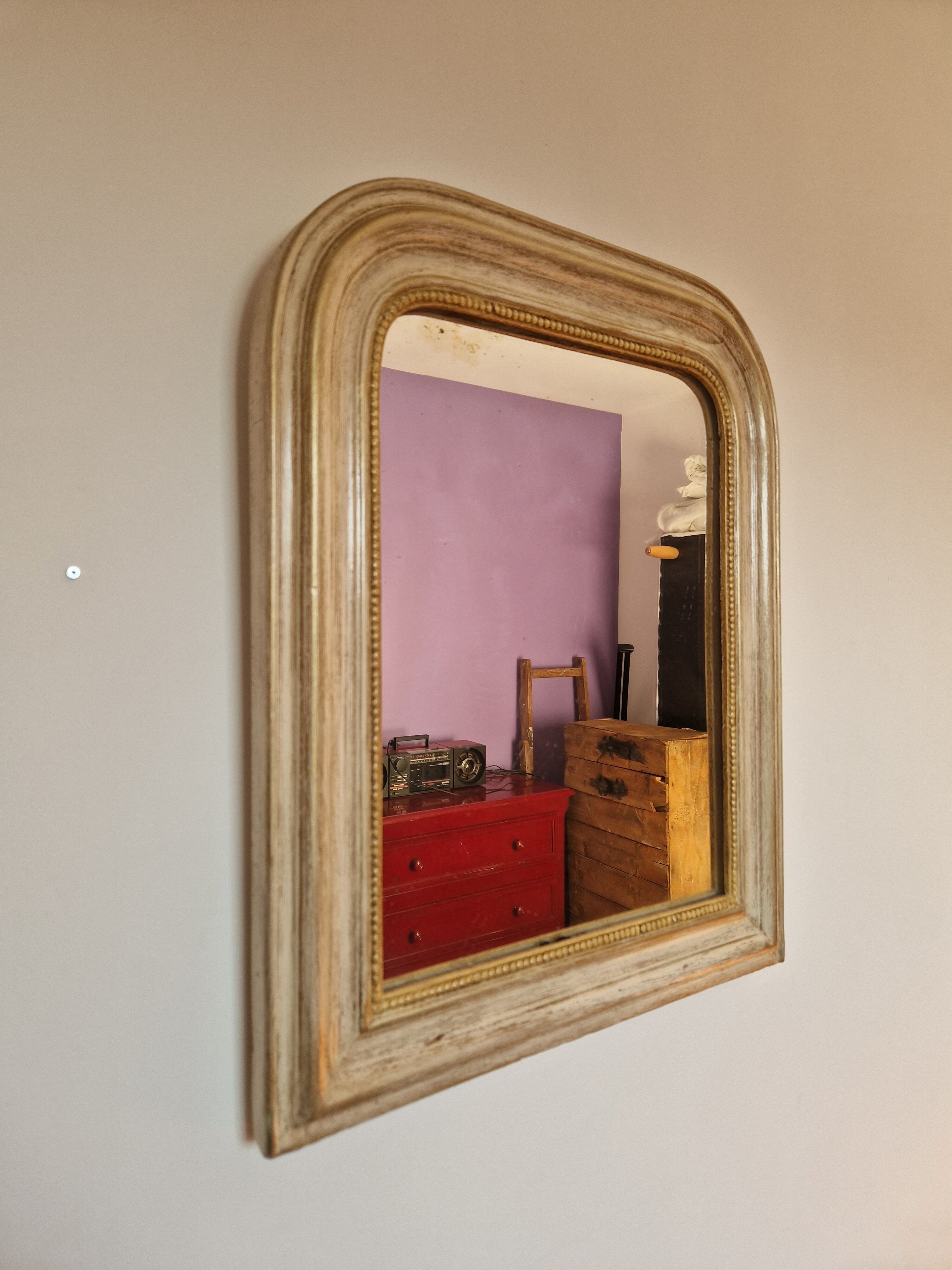 Miroir style Louis Philippe shabby chic 55 x 45 cm