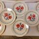 Set of 8 old flat plates from digoin sarreguemines earthenware factories - cannes model
