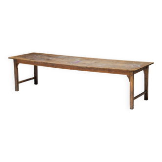 Rustic Primitive Farmhouse Dining Table, France, 19th Century