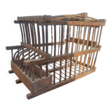 Old wooden bird transport cage