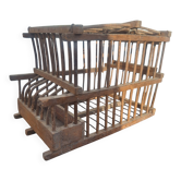 Ancienne cage en bois de transport d'oiseaux