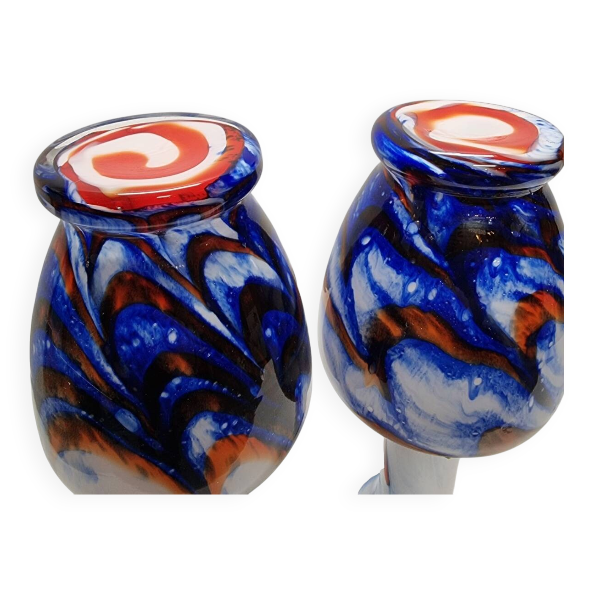 2 Vintage Italian Opaline Vases, 1950s