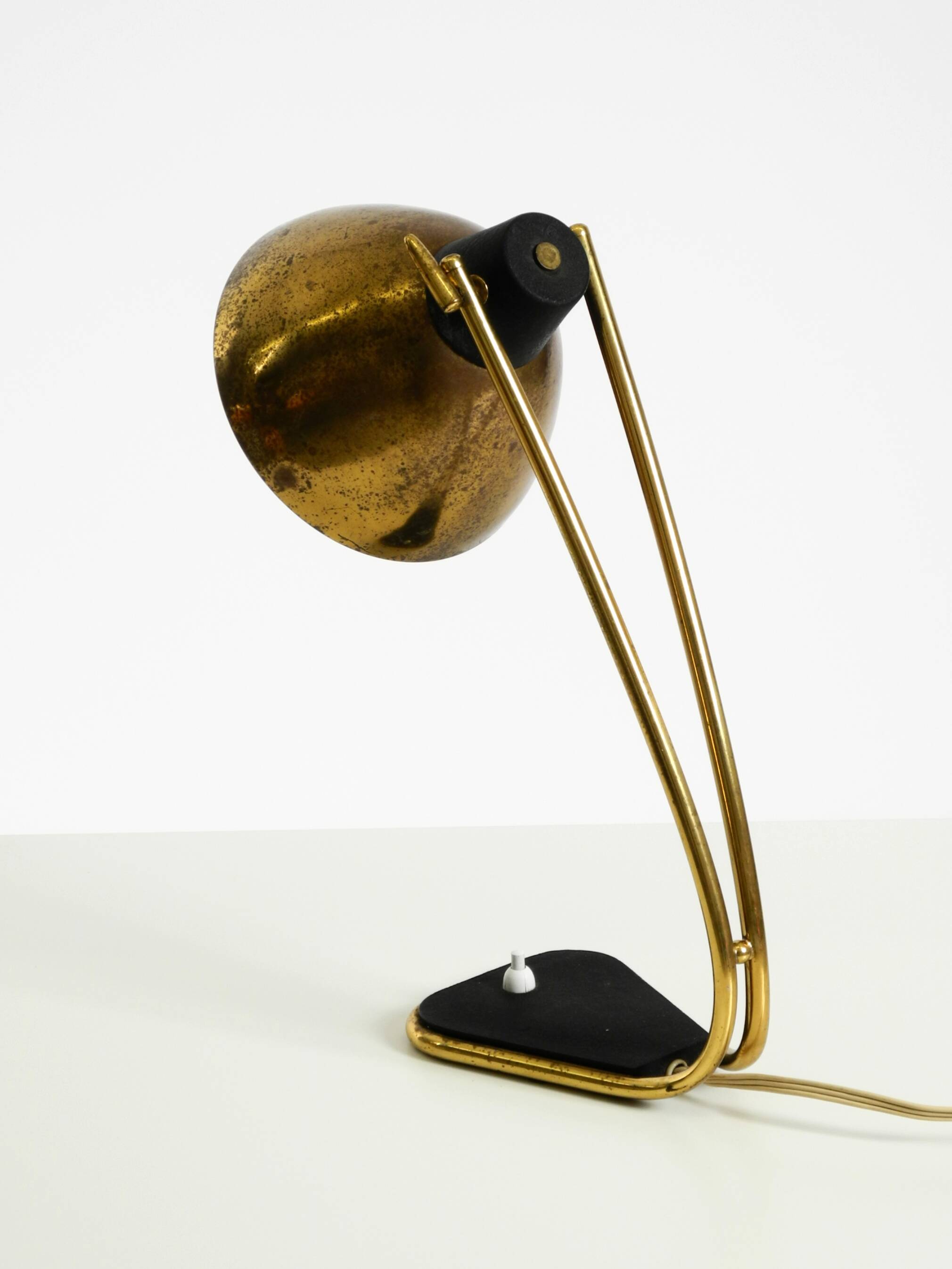 Rare large Mid Century Modern brass table lamp with beautiful patina