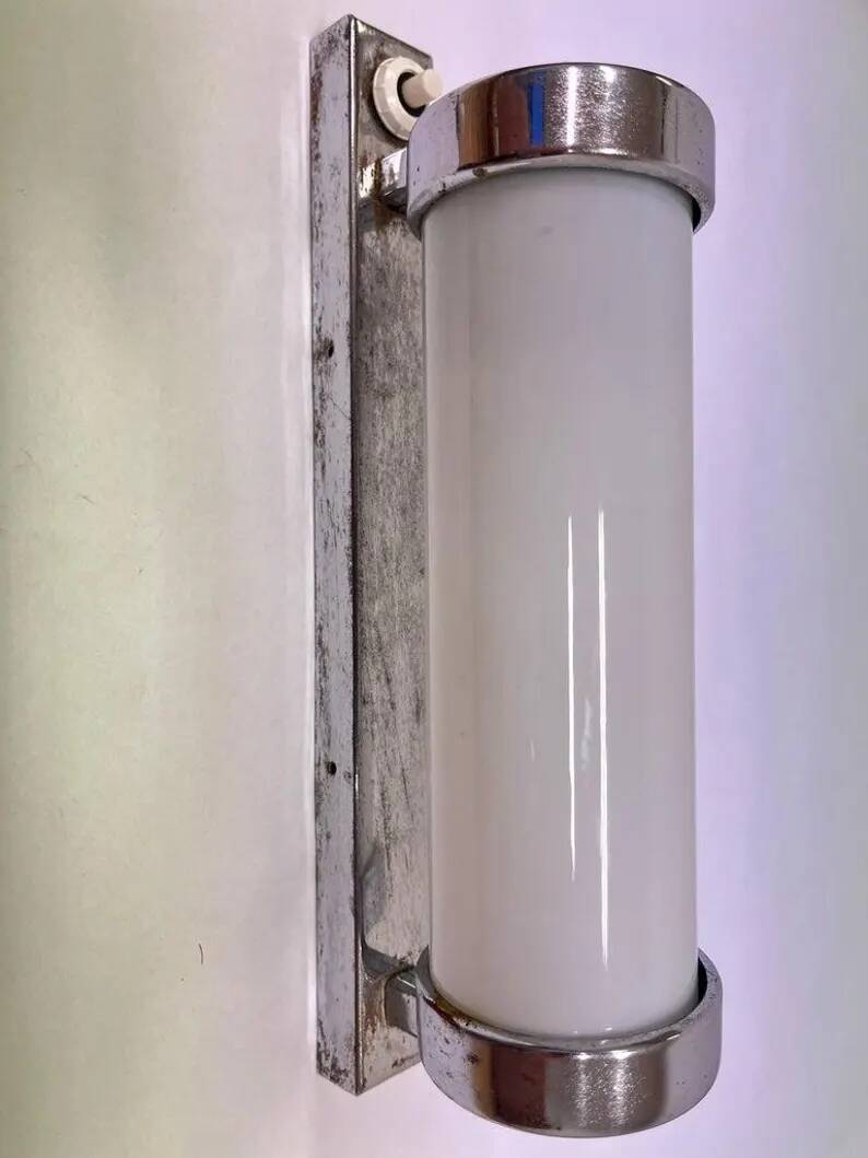 Chrome Design Bauhaus Wall Lamp, 1930s - Czechoslovakia