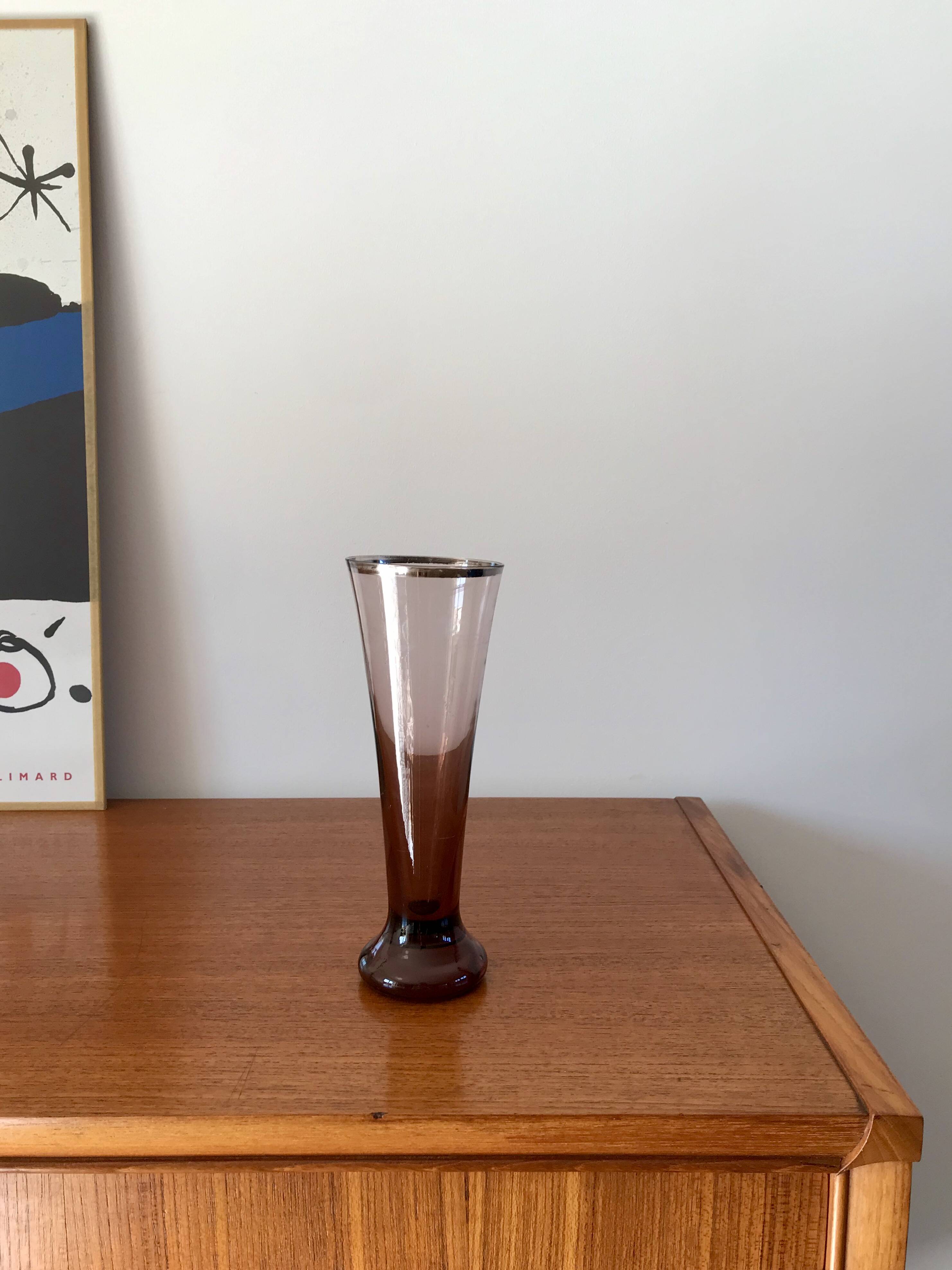 70s design purple glass vase