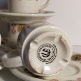 Five vintage Chauvigny porcelain espresso cups