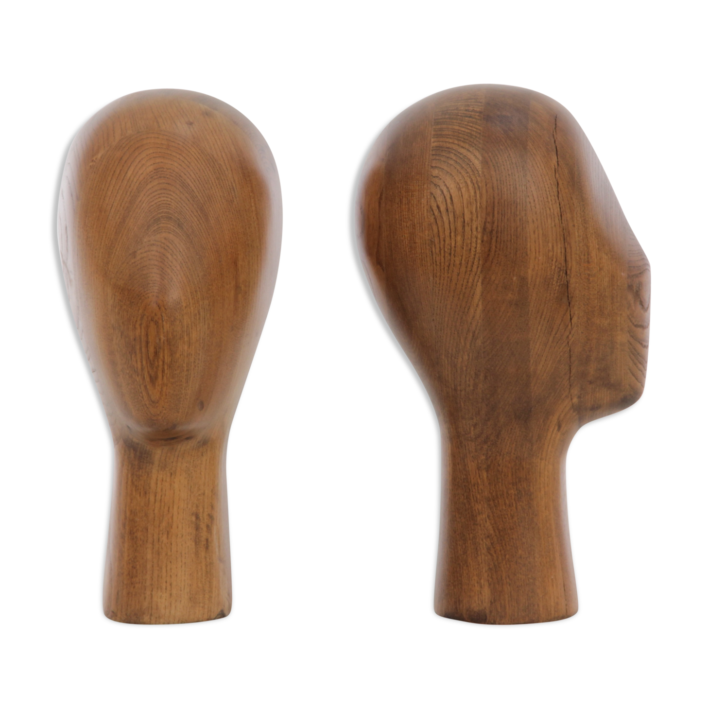 Pair of oak manequin head