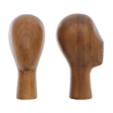 Pair of oak manequin head