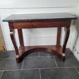 Old mahogany console with marble top