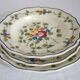 12 anciennes assiettes à dessert Longchamp décor fleuri