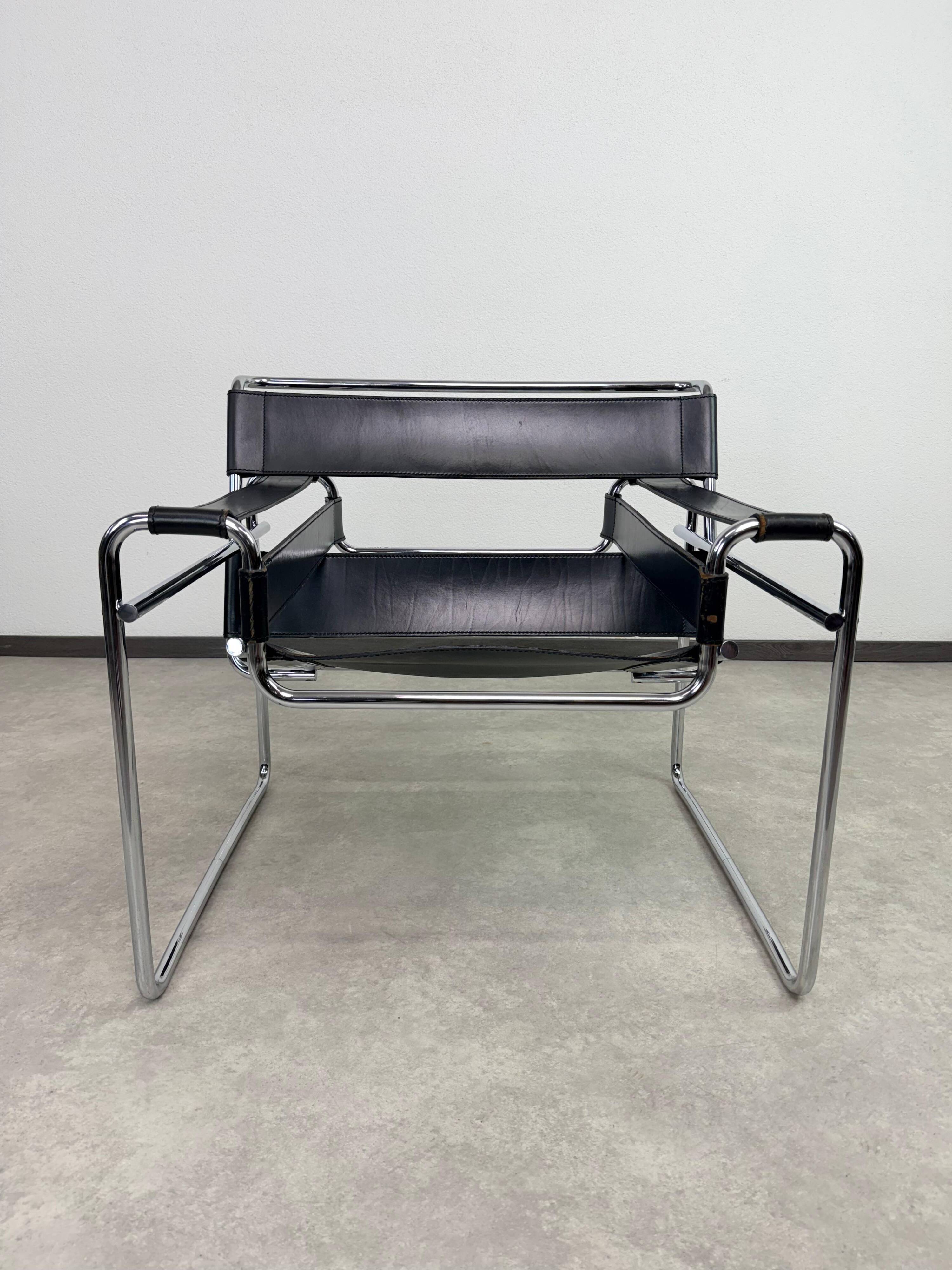 Authentic B3 "Wassily" chair by Marcel Breuer, Vintage, by Bononia, Italy