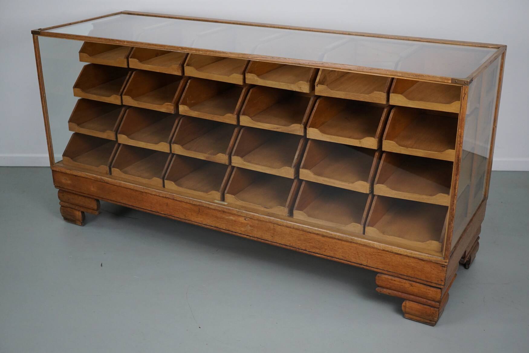 Antique British Oak Haberdashery Cabinet or Shop Counter, 1920/30s
