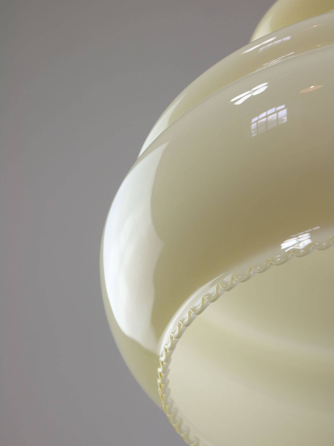 Mid-Century Italian Yellow Glass and Brass Pendant Lamp