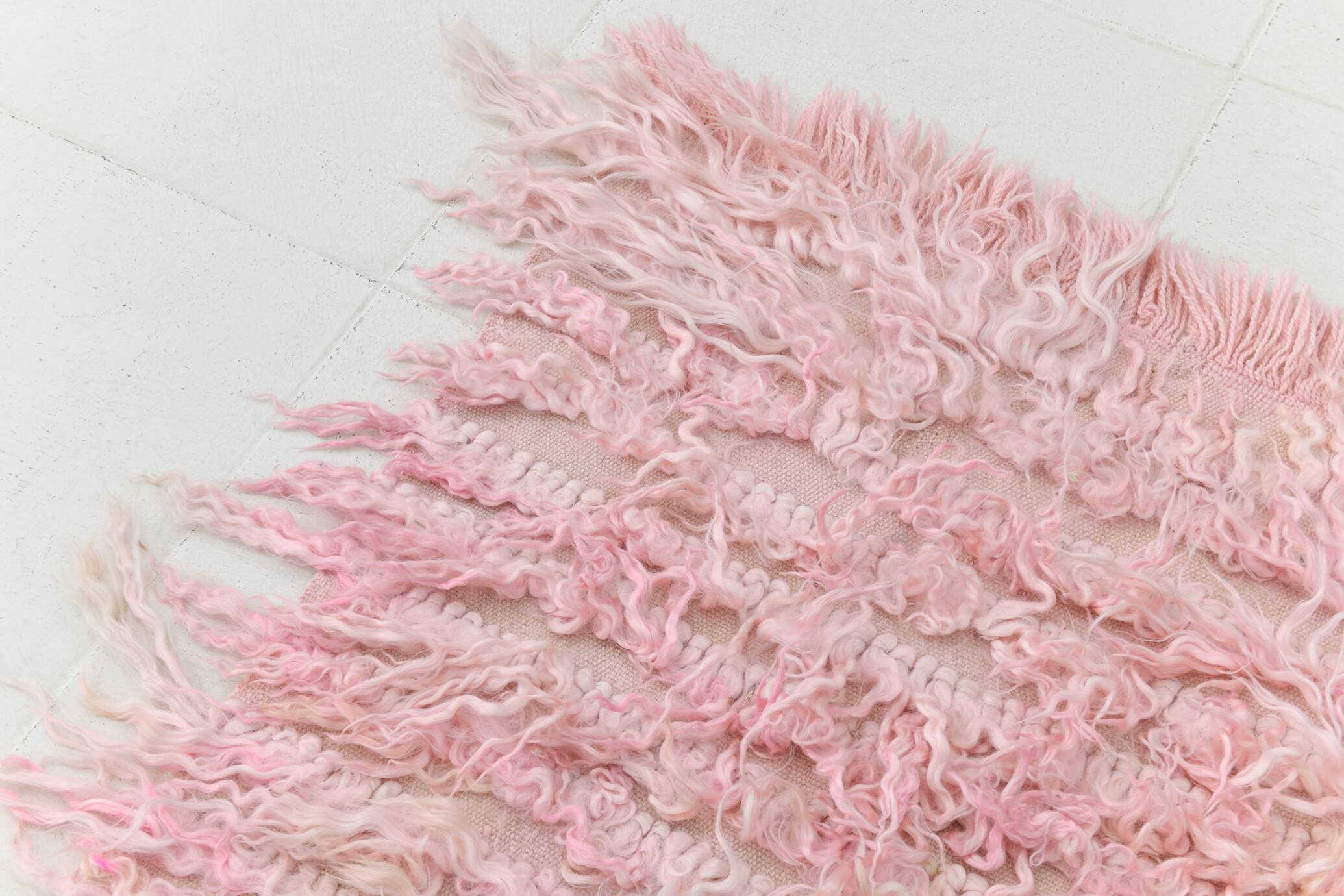 3x10 Soft Pink Wool Moroccan Runner Rug, 110x311Cm SK 70367