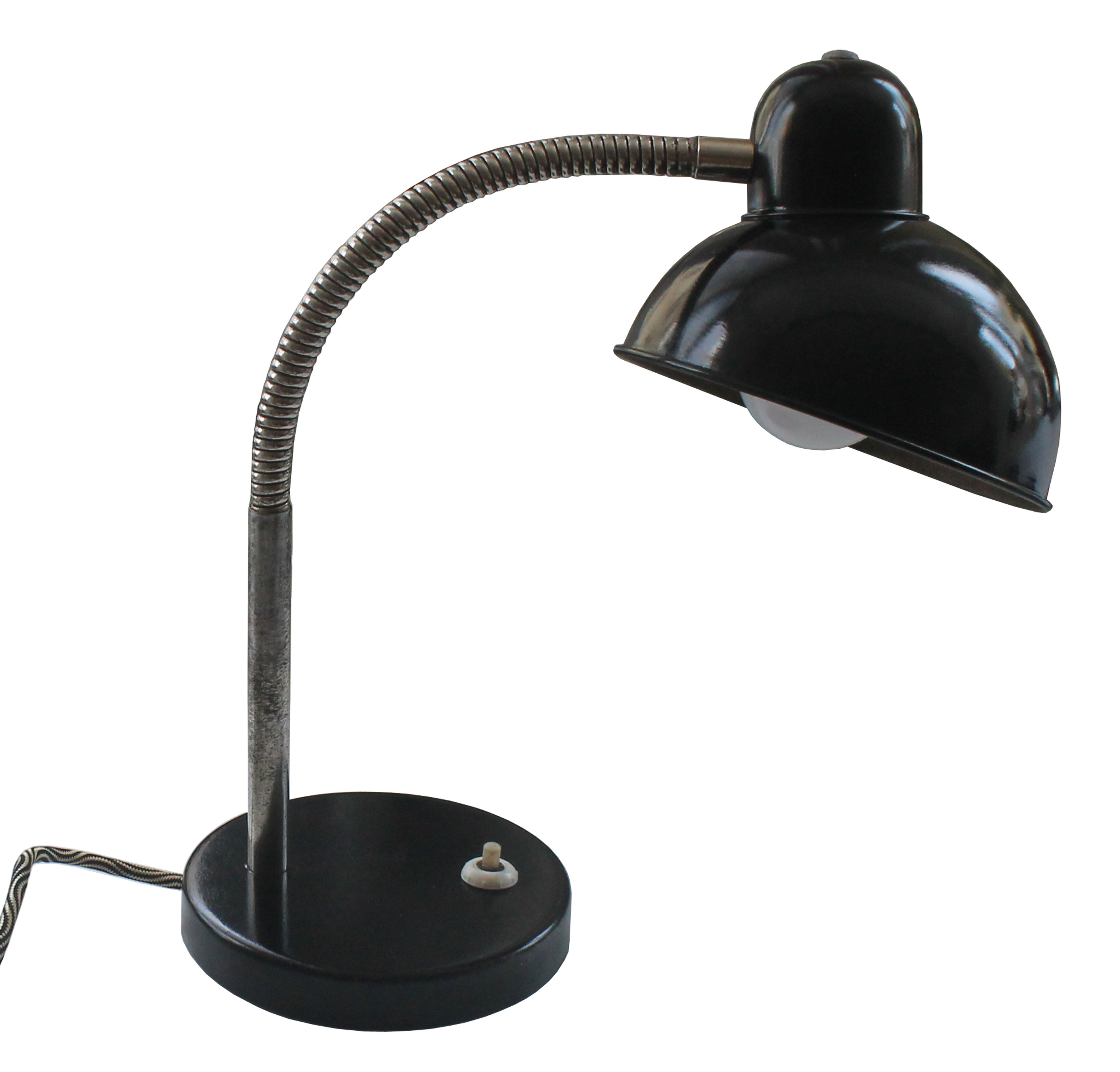 Mid century black steel table lamp