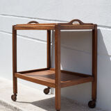 Wooden service with wheels