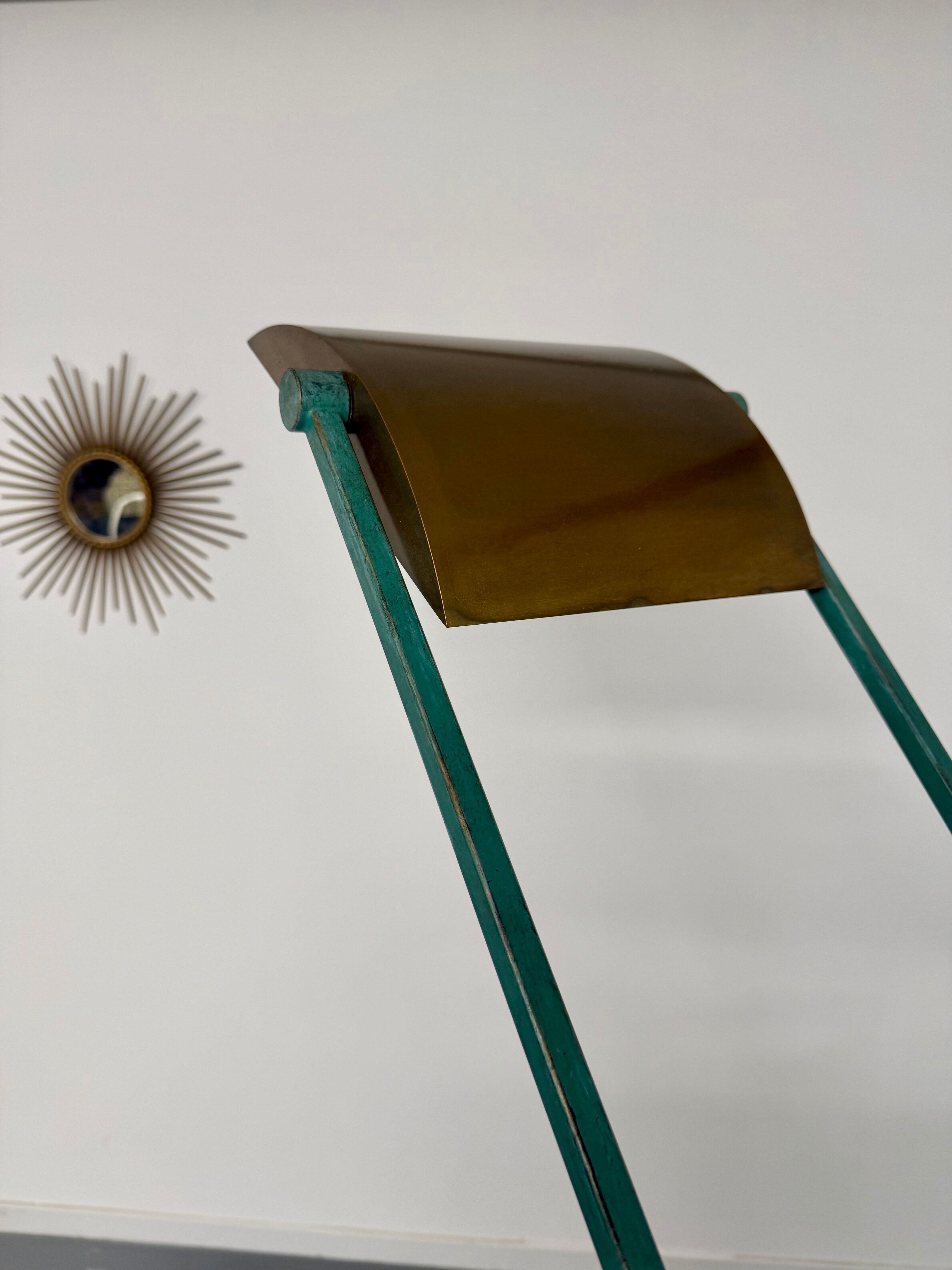 Postmodernist 1980s vintage metal halogen lamp