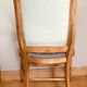 19th century St Empire armchair in pegged blond walnut with cross-stitched tapestries