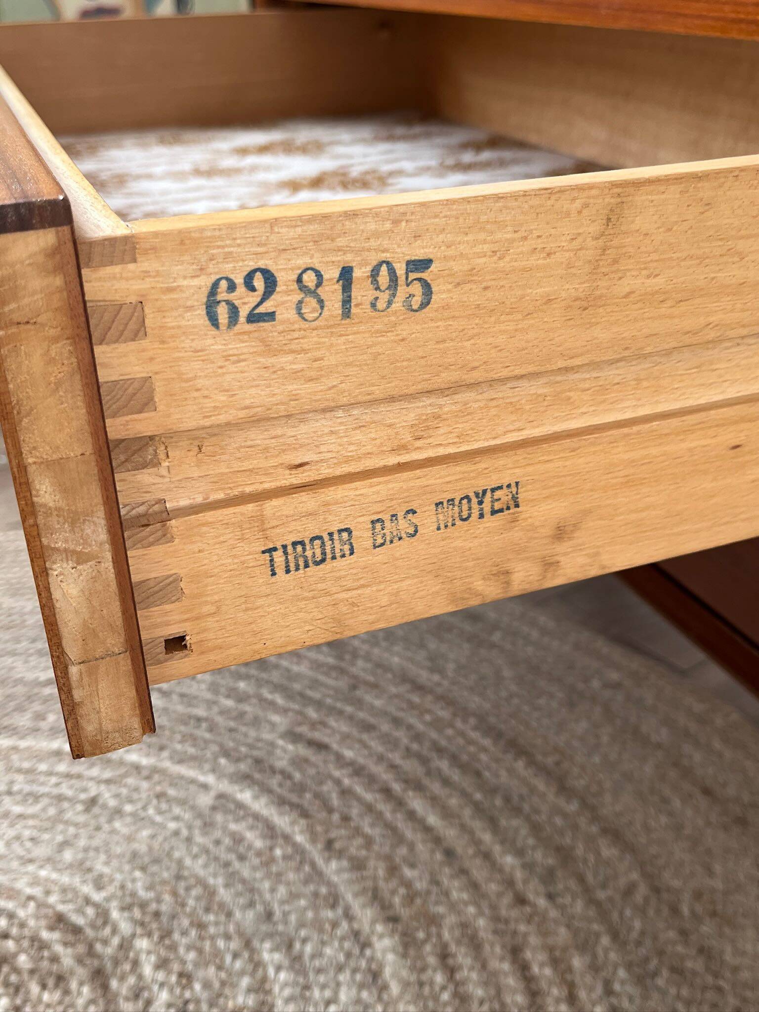 Vintage chest of drawers with compass feet