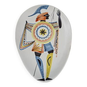 Roger Capron Ceramic Plate Series Valaque Hoplite Star Shield circa