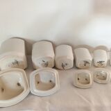 Series of 6 Sarreguemines spice jars